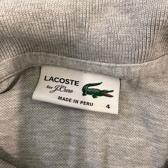 J. Crew x Lacoste 100% Cotton Short Sleeve Polo - Grey - Picture 3 of 4